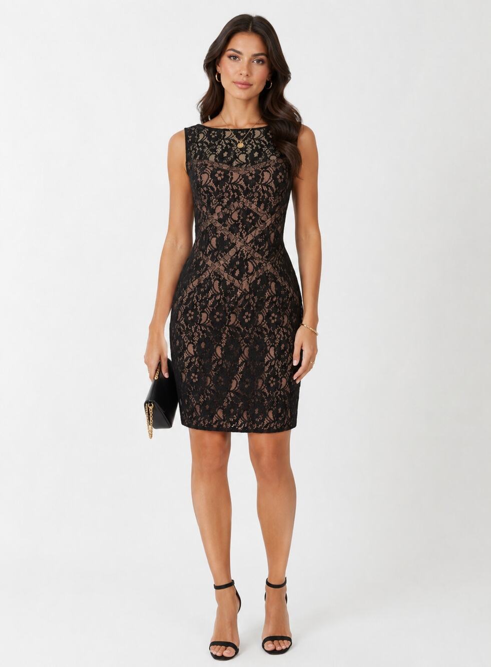 Adian by Adian Mattox Lace Cocktail Dress Black Size 6 Sheath Wedding Formal